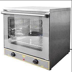 Tabletop electric convection oven, fits three half sheet pans